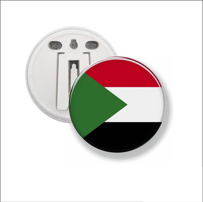 Button Met Clip 58 MM - Vlag Soedan
