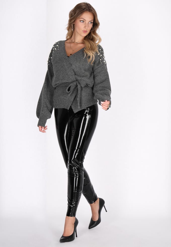 Faina Vest Dames donkergrijs gem