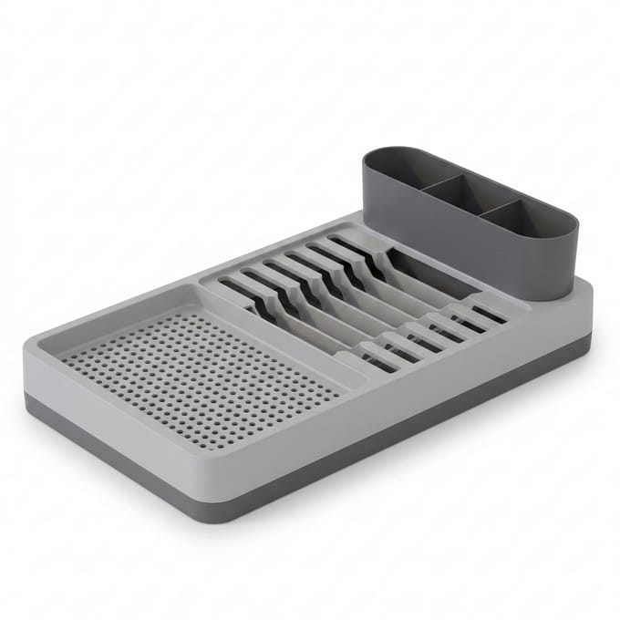INDECOR Multifunctioneel Afdruiprek – Keuken Organizer met Borden en Bestek Houder – Antraciet