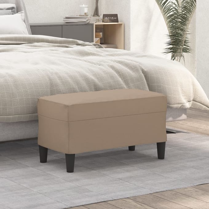 vidaXL - Bankje - 70x35x41 - cm - kunstleer - cappuccinokleurig