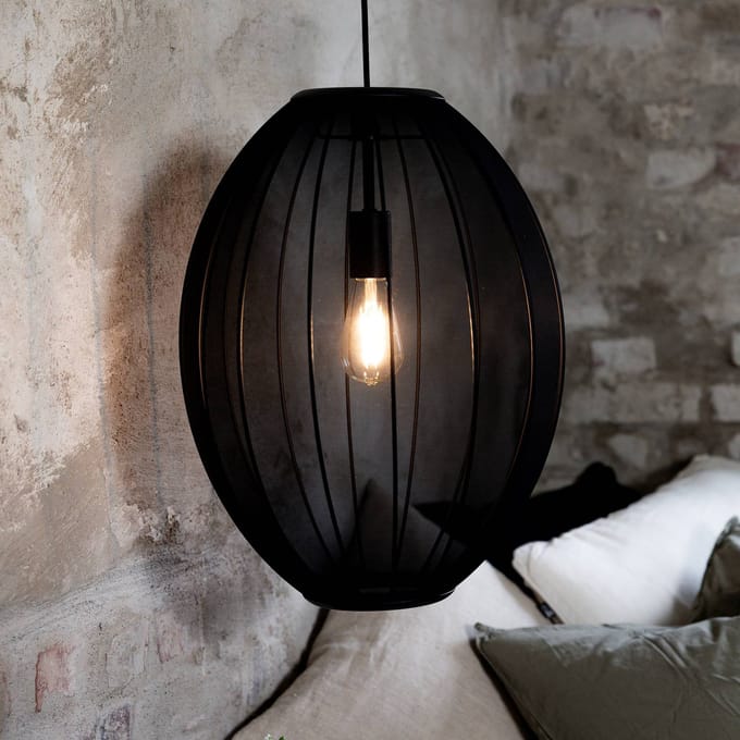 Markslöjd Hanglamp Florence, zwart, Ø 40 cm, nylon