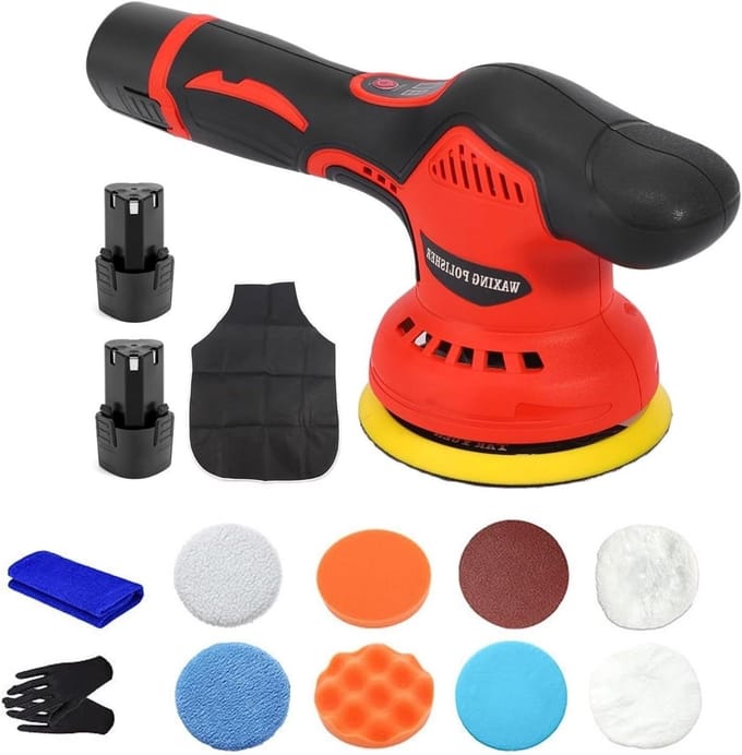 Auto Buffer Polijstmachine - Draadloze Polijstmachine - Auto Reinigen - Verstelbare Snelheid - 125-150 mm - Zwart