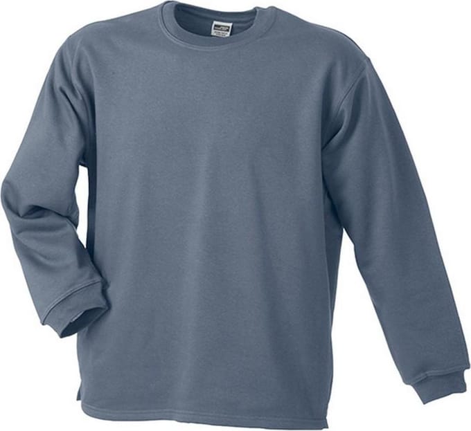 James and Nicholson Unisex Open Hem Sweatshirt (Koolstofgrijs)