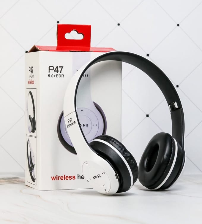 Hoofdtelefoon met microfoon en bluetooth vs 5.0 WIT