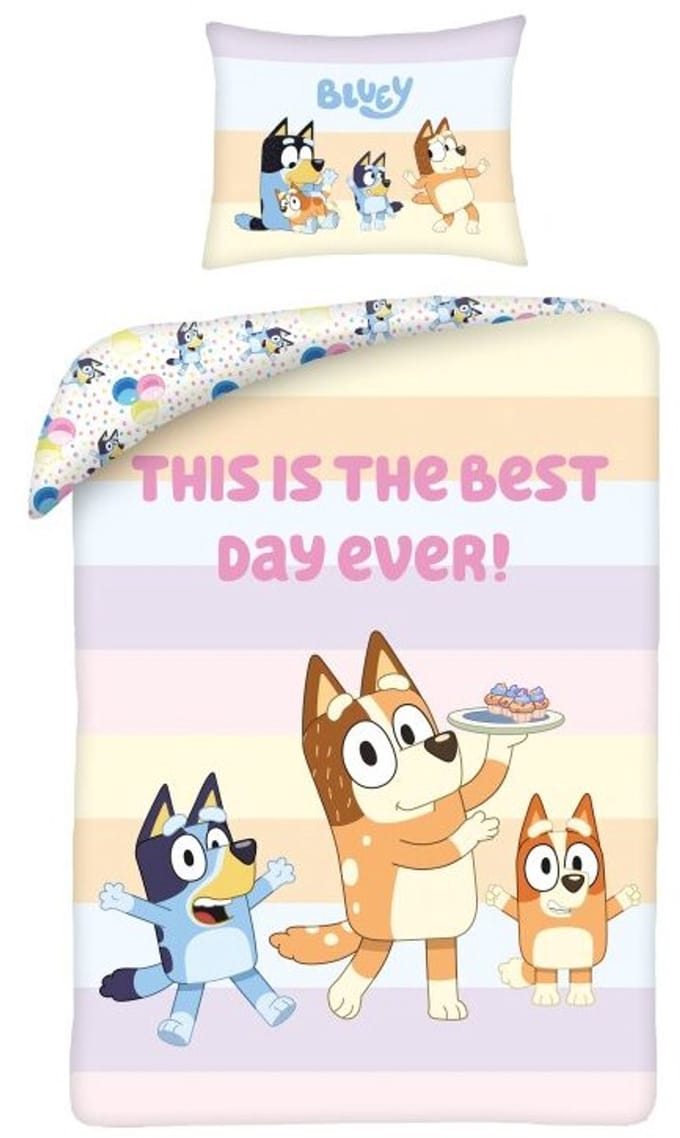 Bluey Dekbedovertrek Best Day - 140 x 200 cm + 70 x 90 cm - Katoen