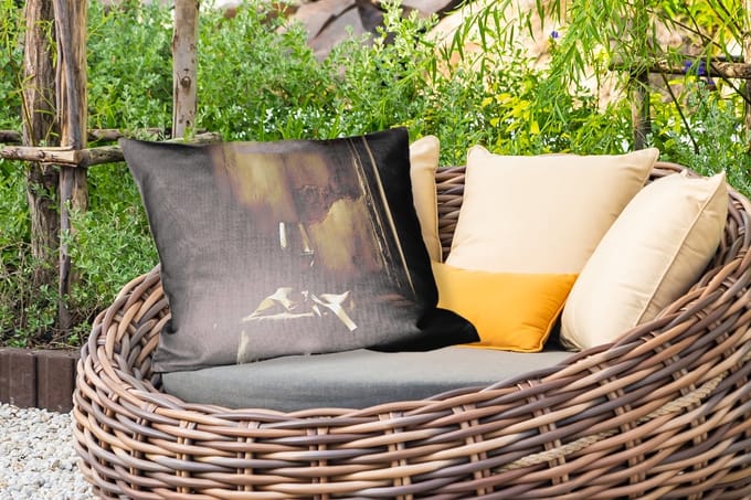 Buitenkussens - Strik - Beige - Witte - Wijn - 60x40 cm - Weerbestendig