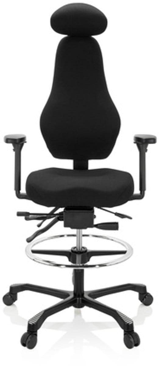 Werkstoel / baliestoel RESISTIO WORK netstof zwart hjh OFFICE