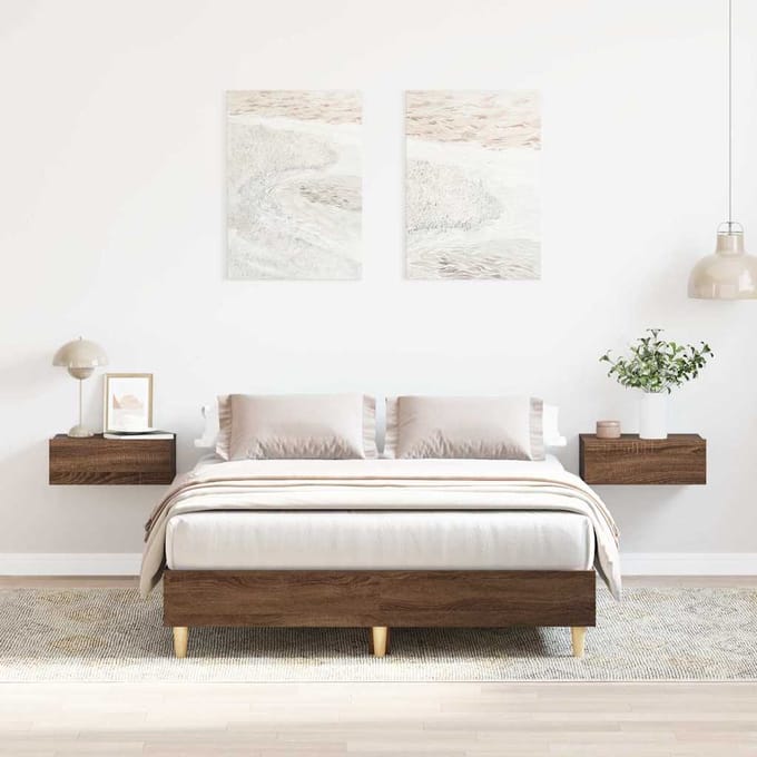 vidaXL - Bedframe - zonder - matras - 120x200 - cm - spaanplaat - bruin - eikenkleurig