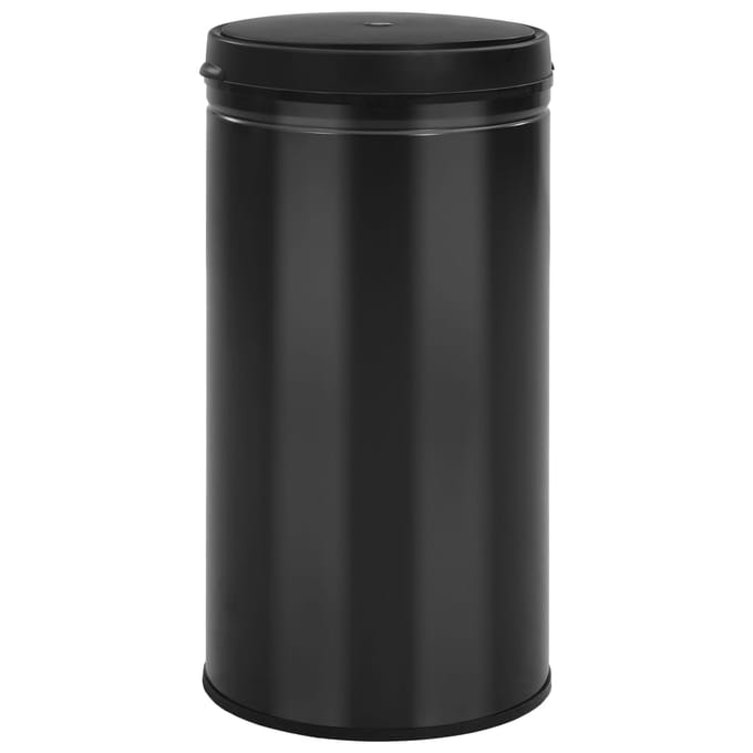vidaXL - Prullenbak - met - automatische - sensor - 60 - L - koolstofstaal - zwart