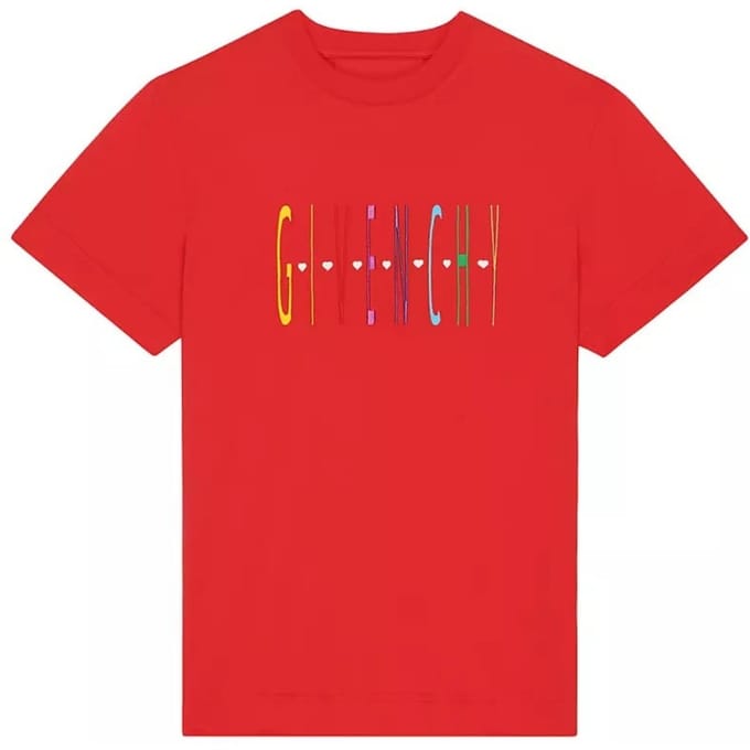 Givenchy Heart-logo slim-fit rood T-shirt