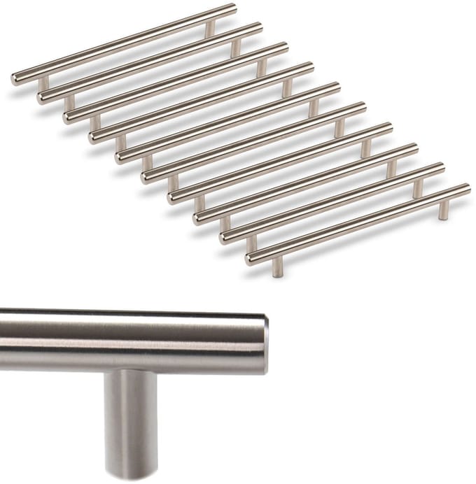 10 x Meubelgreep G17 Boorgatafstand 192 mm geborsteld Stanghandgreep / relinggreep van SOTECH