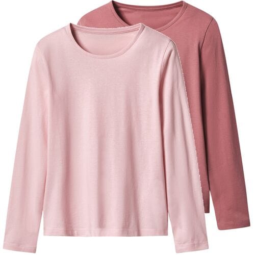 ESMARA KIDS Set van 2 kinder longsleeves (Roze/lichtroze, 158/164)