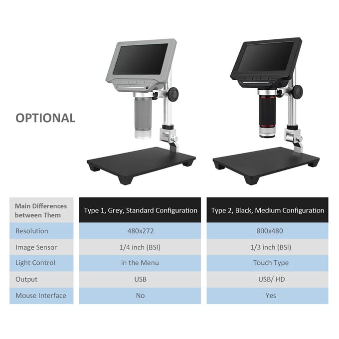 5-inch LCD Scherm Video Microscoop met 32GB TF Kaart 1000X Microscoop en Telescoop 1080P met IR Type 2 zwart