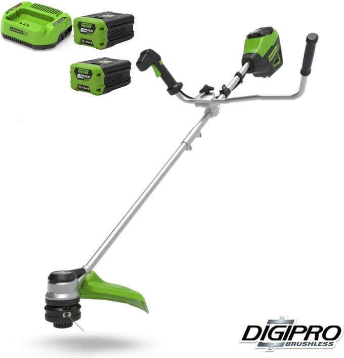 GREENWORKS 60V (2 x 2Ah accu) trimmer / bosmaaier