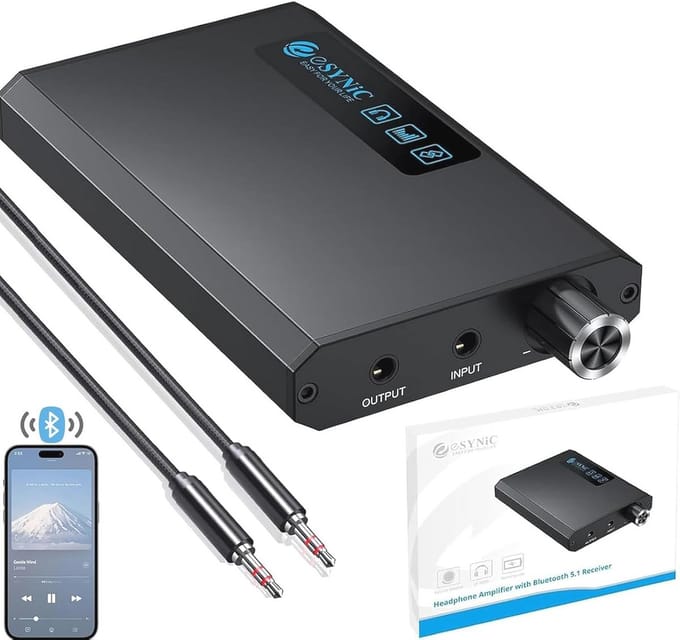 HiFi hoofdtelefoonversterker met Bluetooth 5.1 en oplaadbare batterij