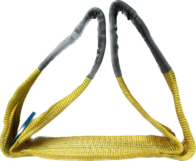 2 stuks polyester hijsband. Maximale belasting: 3 ton. Lengte: 2 meter. Kleur: Geel.