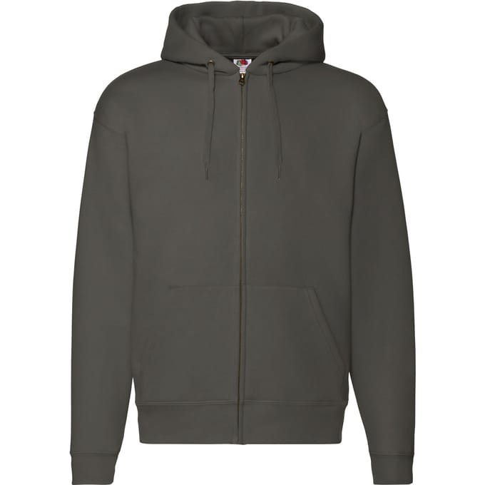 Fruit of the Loom Heren Premium Full Zip Hoodie (Houtskool)