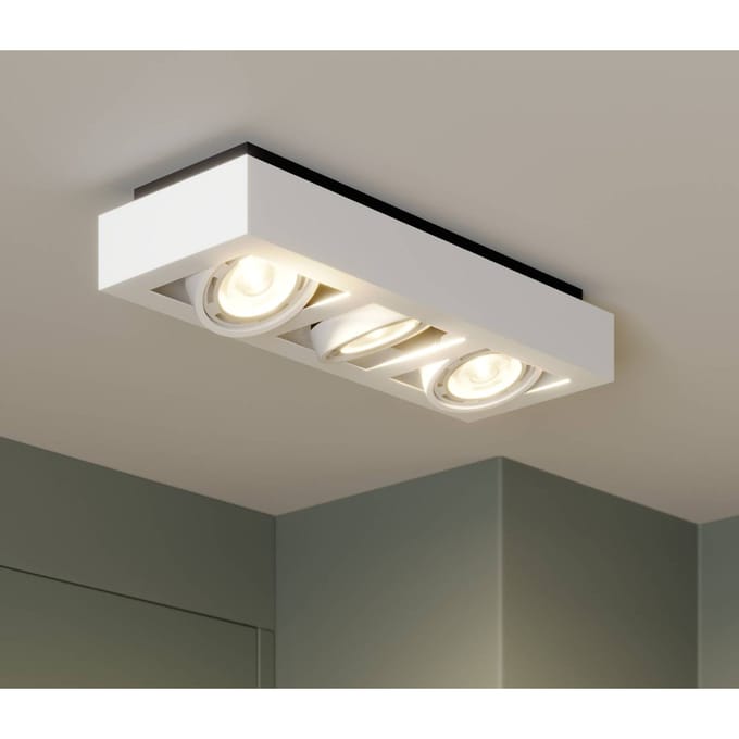 Arcchio - plafondlamp - 3lichts - Aluminium, metaal - H: 9 cm - GU10 - wit