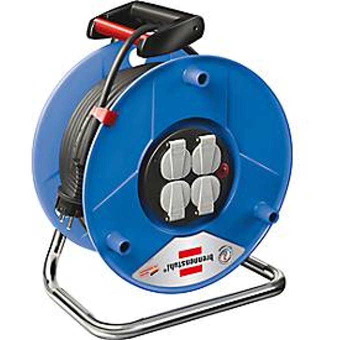 Brennenstuhl Garant Kabelhaspel 25 m (speciaal kunststof, voor gebruik binnenshuis, 25m kabel zwart Made in Germany)
