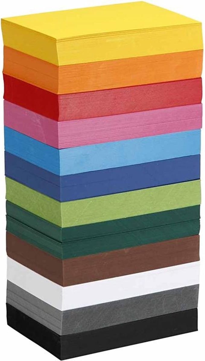 Gekleurd karton, A6 105x148 mm, 180 gr, 1200 div vellen