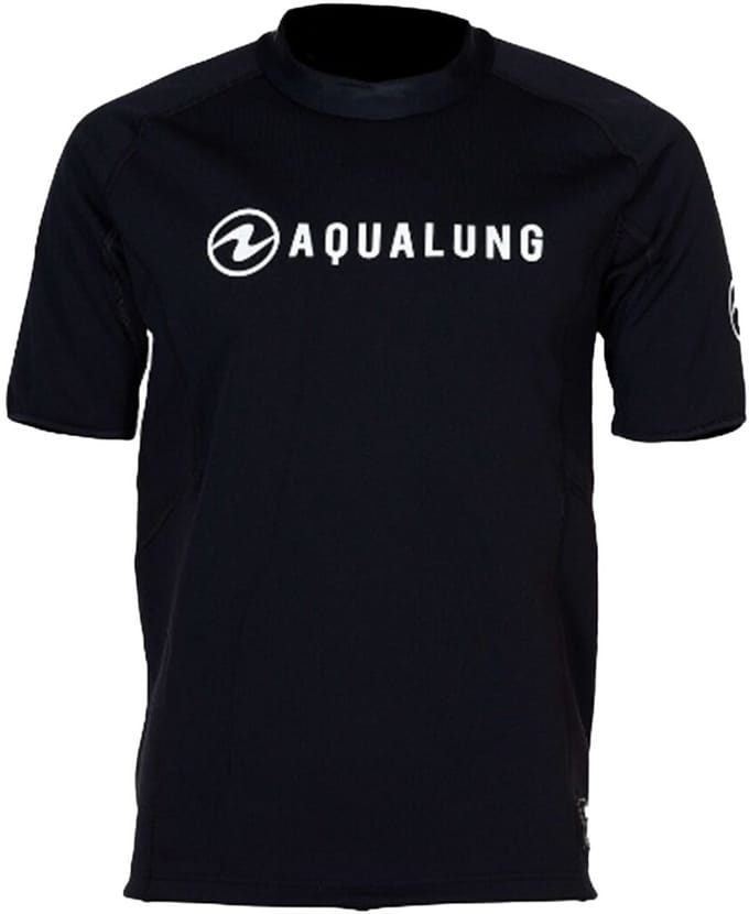 Aqualung Top Ceramiqskin Korte Mouw Rash Guard Zwart 2XL Man