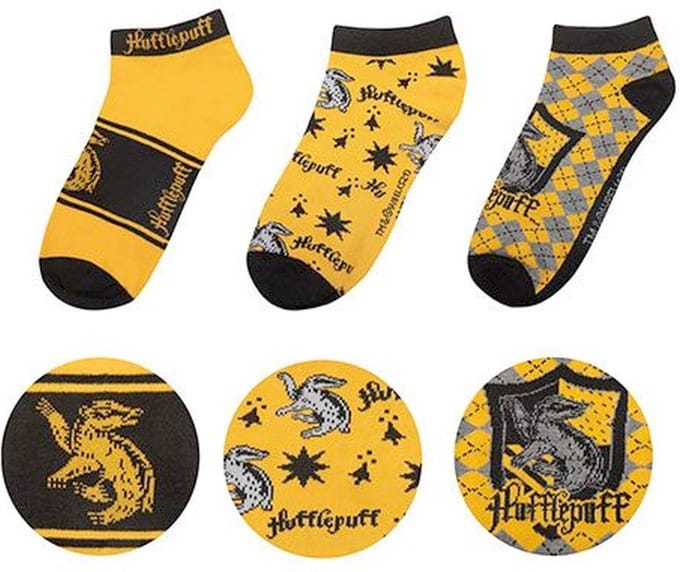 Cinereplicas Harry Potter - Hufflepuff Enkelsokken - Set van 3 - Geel
