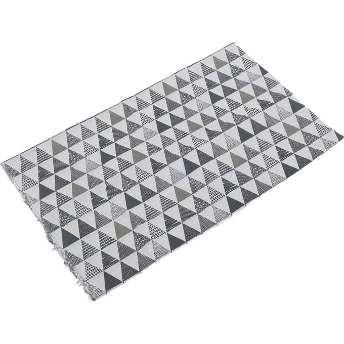 Tissu en lin Triangle géométrique Coton Lin Impression Mélange de lin Nappe Tissu pour canapé white