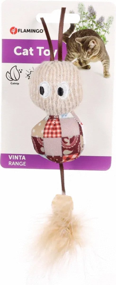 Flamingo Vinta Rups + Veer - Kattenspeelgoed - Beige