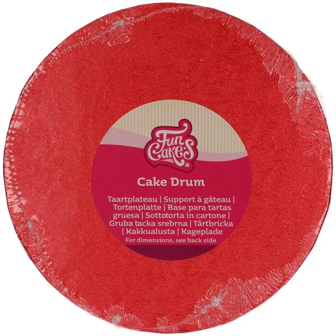 FunCakes Cake Drum Rond - Rood - Ø20 cm / 12 mm - Taartonderlegger - Taartkarton