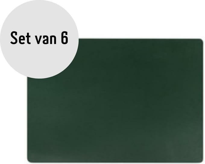 Krumble Placemat PU Leer - Placemat - Placemats - Onderlegger - Onderleggers - Groen - Set van 6