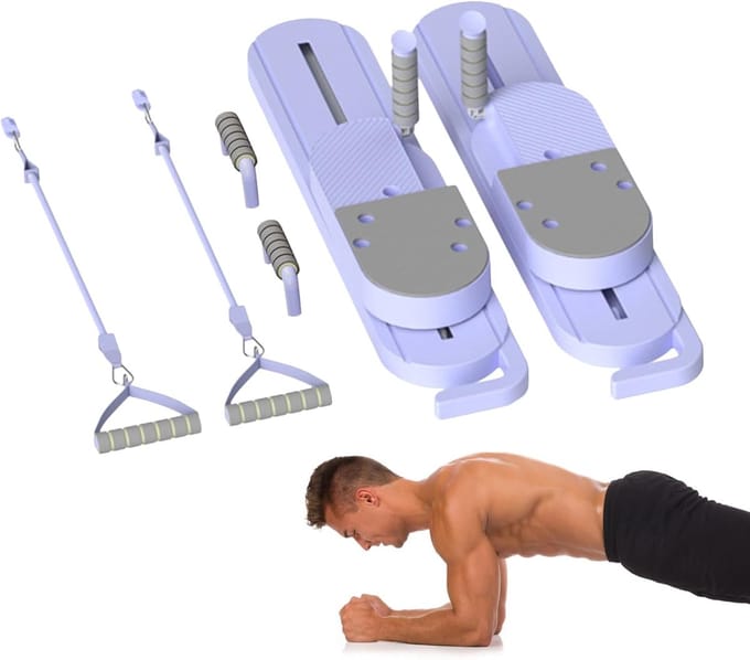Pilates Reformer Set - Buikspier Trainer - Thuis Krachttraining - Multifunctioneel Ontwerp - 75 x 14.7 cm - Paars