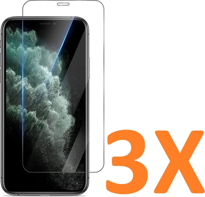 Screenprotector Glas - Tempered Glass Screen Protector - 3x Geschikt voor: Apple iPhone 11 en iPhone XR  (6.1-Inch)