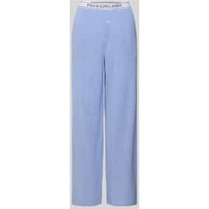 Straight leg pyjamabroek met elastische band met label