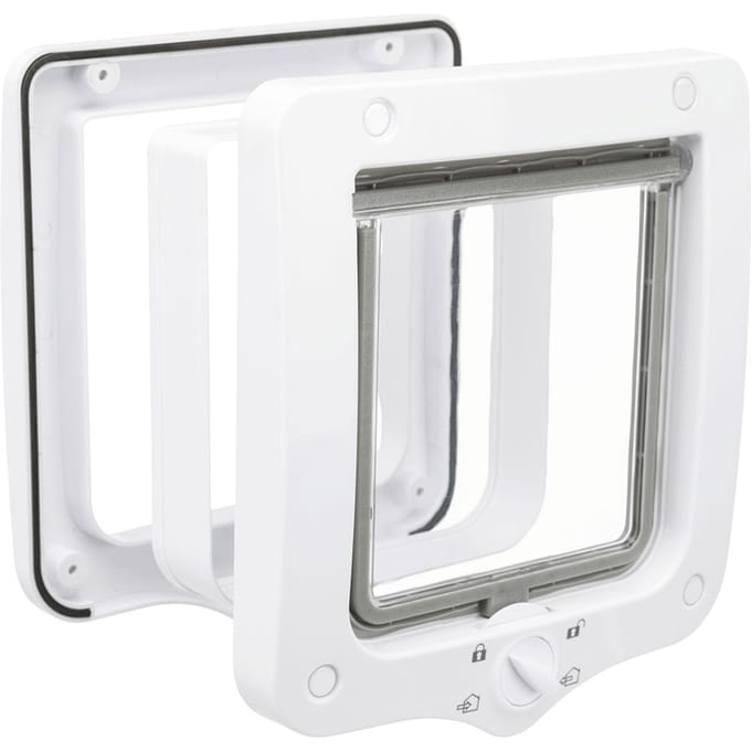 Trixie - 4-Weg Kattenluik - Met Tunnel - Wit - 22X20 cm