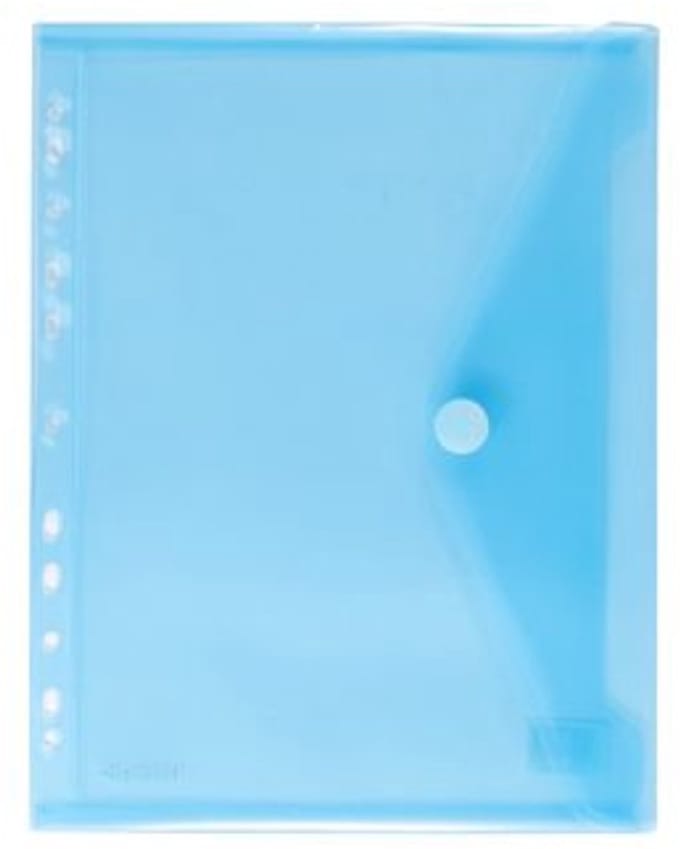 Enveloptas Foldersys A4 PP transp blauw 11-gaats