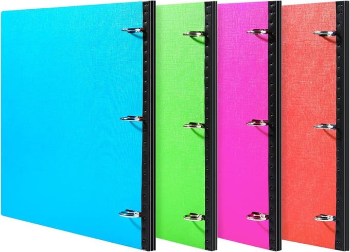Telescopische Ringbanden - Flexibele Mappen - Documenten Organiseren - Elastische Rugband - 29.49 x 29.01 cm - 4 Kleuren