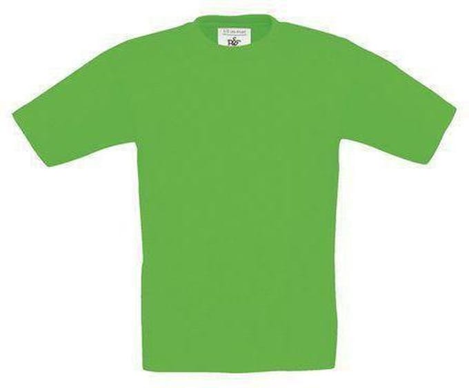B&C Exact 150 Kids T-shirt Real Green Maat 7/8 (onbedrukt - 5 stuks)