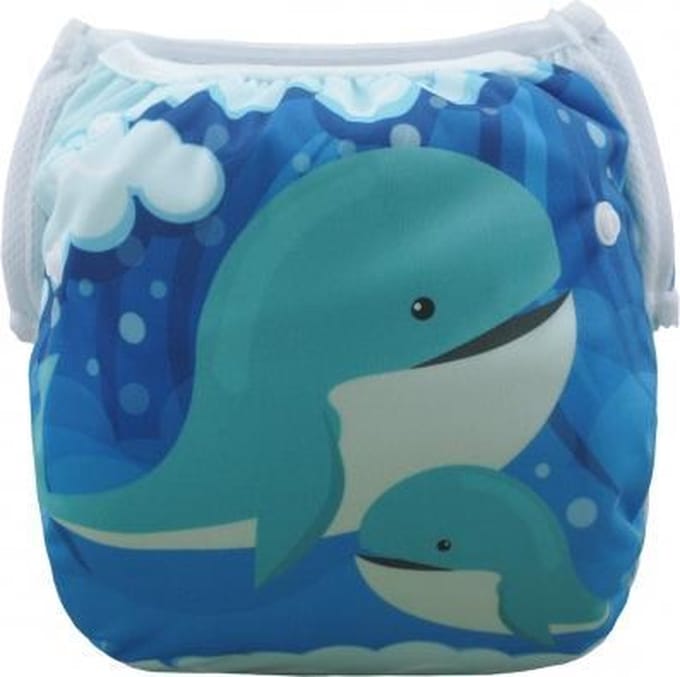 Zwemluier Walvis | 0-3 jaar | one size - in maat verstelbaar | wasbare zwemluier | herbruikbaar | Kidzstore.eu