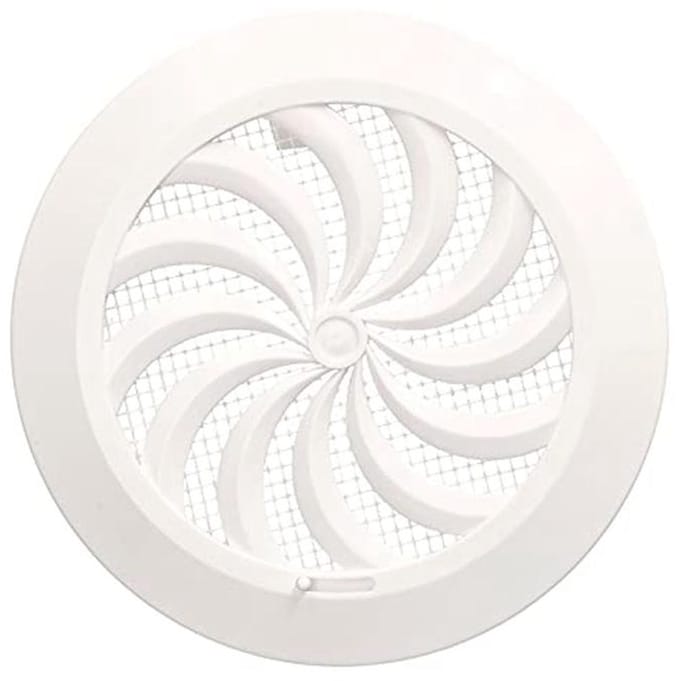 Rond Ventilatierooster 100 mm met Insectenbescherming - Afsluitbaar en Wit