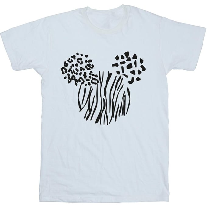 Disney Dames/Dames Mickey Mouse Animal Cotton Boyfriend T-shirt (Wit)
