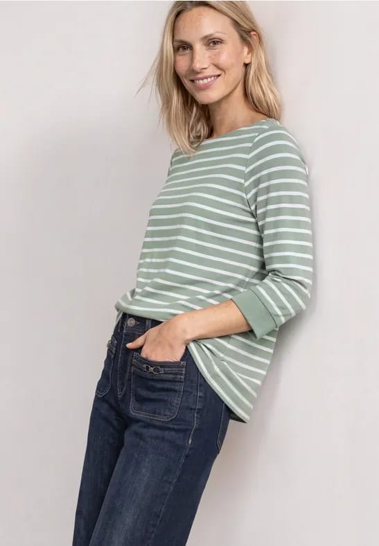 Shirt met 3/4-mouwen en een boothals