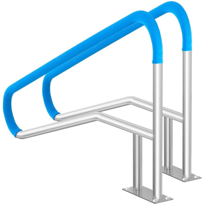 Main courante de piscine 2 pièces 55 x 32 pouces Acier inoxydable avec plaque de base pour spas