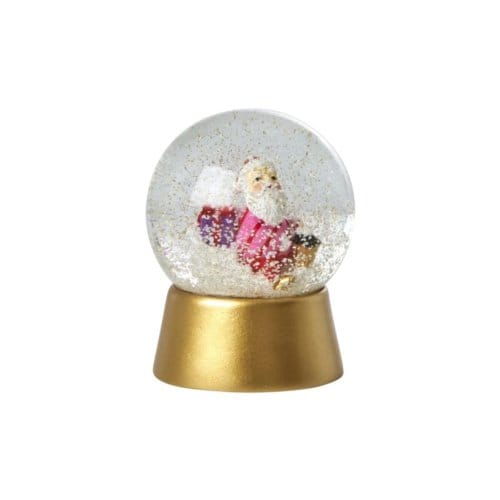 Rice kerst sneeuwbol goud kerstman