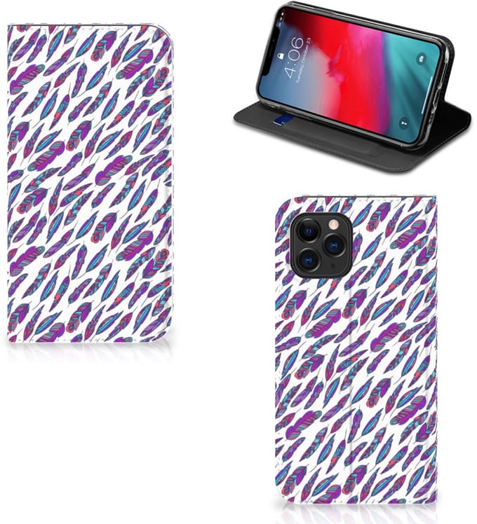 Apple iPhone 11 Pro Hoesje met Magneet Feathers Color