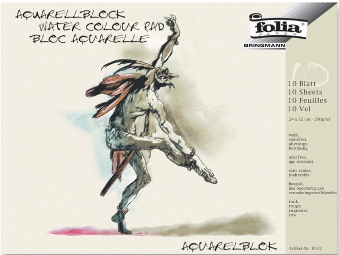 aquarelblok Folia 200 gr 18x24cm 10 vel grof