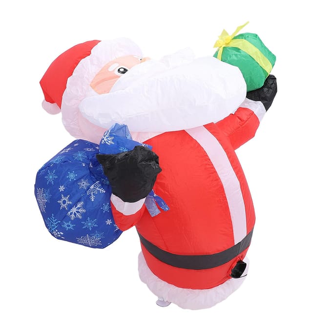 Opblaasbare Kerstman met Ventilator LED-licht 210T Polyestervezel 3.9ft IP44 Waterbestendig Kerstman blue