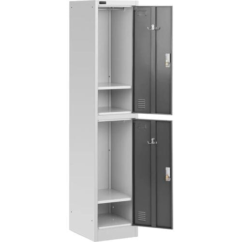 Fromm & Starck Metalen opbergkast - 2 compartimenten - grijs 10260014