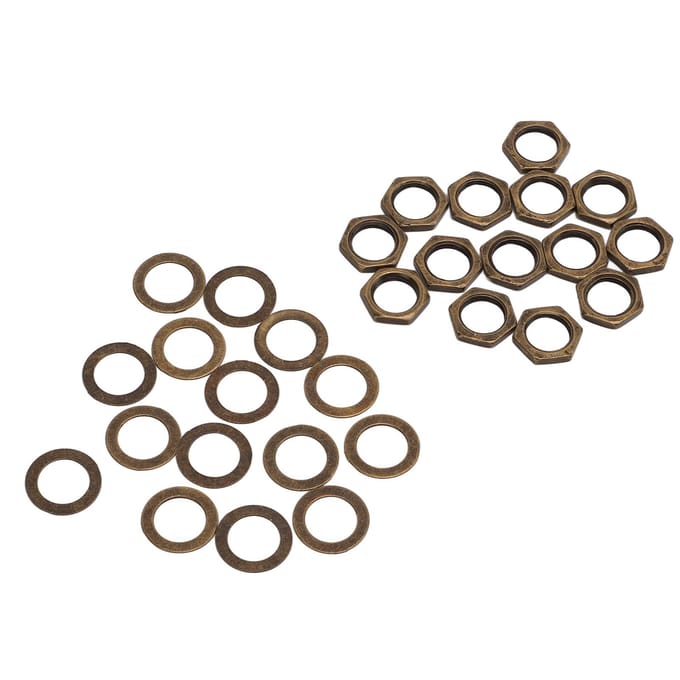 Moerring Kit Instrument Socket Connector Bevestigingsmiddelen voor Elektrische Gitaar Bas M9 Binnendraad Brons brown