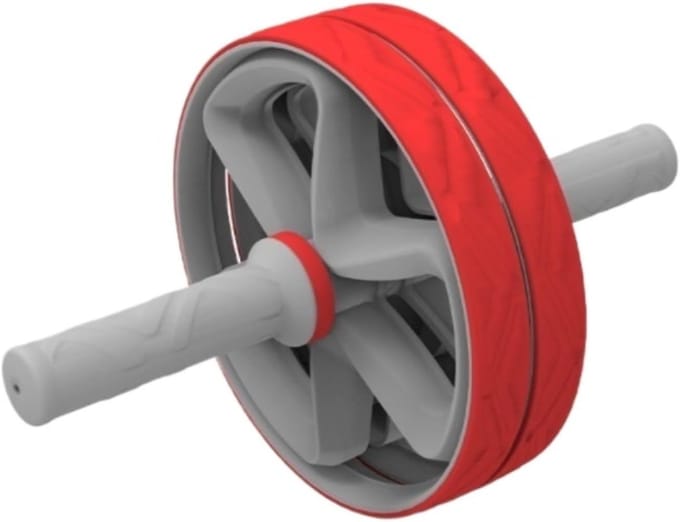 Buikwiel Rolwiel - Ab Roller - Kernkracht Training - Dubbele Wiel Stabiliteit - 28.5 cm - Rood