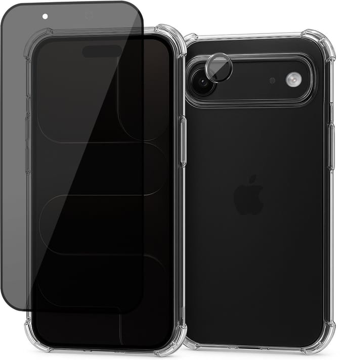 Hoesje geschikt voor iPhone 17 Air - Privacy Screenprotector Volledig Dekkend Glas & Camera Protector - Shockproof Transparant
